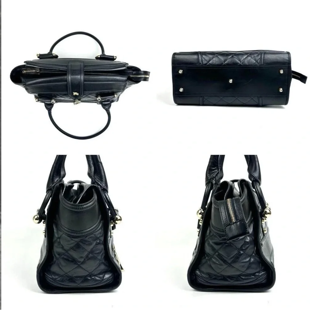 Burberry Black Quilted Satchel - Picture 4 of 11